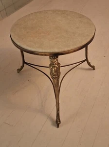 19th C. French Brass and Alabaster Gueridon / Table - Picture 1 of 3