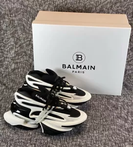 Balmain Unicorn Low Top Neoprene Sneakers Women's Size 6 Black / White - Picture 1 of 12