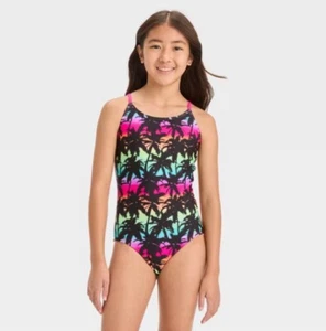 Art Class Girls XS 4/5 Swimsuit Tropical Ombre Abstract Printed One Piece New - Picture 1 of 2