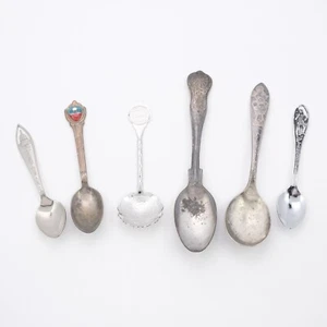 Lote De Colección De 6 Cucharas De Recuerdo: Tennessee, Feria Mundial, DC, Mickey Mouse, USN - Imagen 1 de 9