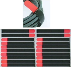 20x Klett Kabelbinder 40 cm x 40 mm rot FK Kabelklettband Kabelklett Verschluss - Picture 1 of 10