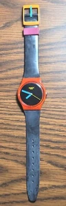 Swatch Red and Black # 038 Standard 34mm Silicone - Picture 1 of 3