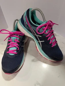 Asics Gel Cumulus 18 FluidRide Damen-Laufschuhe marineblau, türkis, pink Größe 10 - Bild 1 von 9