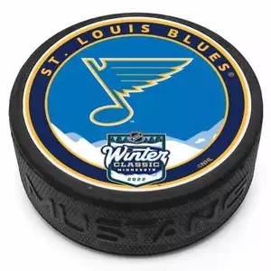 2022 WINTER CLASSIC 3D TEXTURED ST. LOUIS BLUES JERSEY LOGO HOCKEY PUCK - NEW - Picture 1 of 1