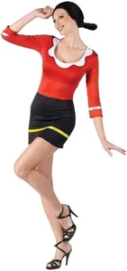 Sexy Olive Oyl Popeye Adult Ladies Halloween Costume Size M/L 10-14 Dress Wig - Picture 1 of 6