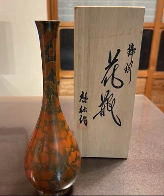 花瓶复古铸铜青铜起重机颈日本制造 — 第 1/4 张图片