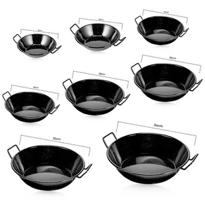 Wok Pan Kadhai paella Induction Safe Raised Handles Cooking Shallow Deep Frying - Picture 1 of 80