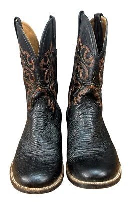 Ferrini Men's Black Calf Leather Round Toe Western  Boot US Sz 10.5D #2145304 - Image 1 of 4