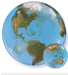 "Globo burbuja de tierra Qualatex Deco 22"" decoraciones de fiesta" - Imagen 1 de 1