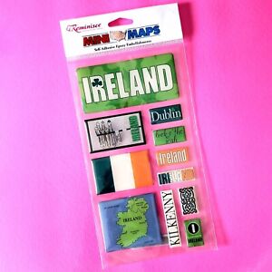Reminisce Mini Maps Ireland Epoxy Sticker Embellishments Self-adhesive MM-058