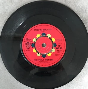 The Everly Brothers- Stick With Me Baby 1961 7" 45RPM Warner Bros VG Rock & Roll - Picture 1 of 2