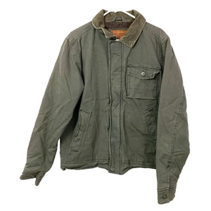 Vintage American Eagle Green Canvas Blanket Lined Chore Jacket Large Cabincore - Picture 1 of 7