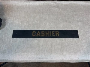 Vintage Cashier Raised Letter Heavy Metal Sign - Picture 1 of 6