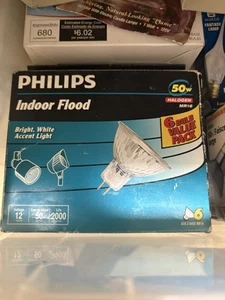Philips Indoor Flood 50 W MR16 Light Bulb 5 Pack New - Picture 1 of 1