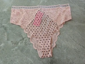 B by Boutique Alma Flock & Lace High Waisted Brazilian Knickers Size 12 - Picture 1 of 6