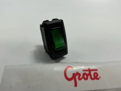Grote 82-1903 Illuminated Rocker Switch, 20 Amp Green, 3 Terminal - Image 1 of 3