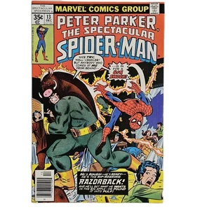 THE SPECTACULAR SPIDER-MAN #13 Newsstand Marvel 1977 VF 8.0 1st App Razorback - Picture 1 of 3