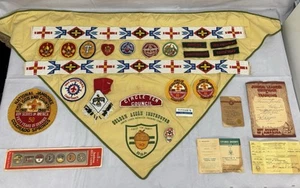 Vintage Boy Scout Uniform Buttons Native American Mega Patch Bundle 1960s Era - Picture 1 of 14