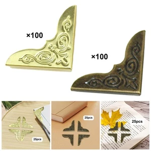 100 Pieces Book Corner Protectors Vintage Style Tools Decoration Folders Bags - Picture 1 of 15