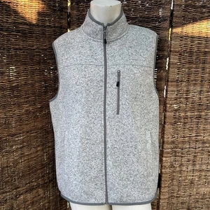Club Room Men's Sweater Vest Jacket XL Gray Full Zip Sleeveless Pockets Knit - Picture 1 of 10