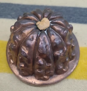 Benham & Froud Copper Jelly Mold - Orb & Cross Mark Fluted Bombe 5 3/8" - Picture 1 of 8