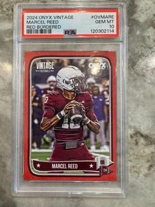 Marcel Reed 2024 Onyx Vintage Red Bordered Rookie RC #12/25 PSA 10 Texas A&M - Bild 1 von 4