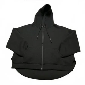 Felpa con cappuccio e zip ZARA donna taglia large nera casual nera - Foto 1 di 15