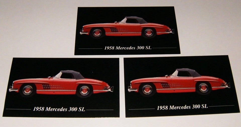 3-1958 MERCEDES 300 SL PHOTO MAGNETS 300SL 58 57 56 55 54 CONVERTIBLE★★ - Image 1 of 1