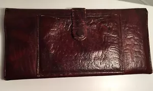 Real Leather Mens Wallet - Long Length - Thin - Vintage - Picture 1 of 7