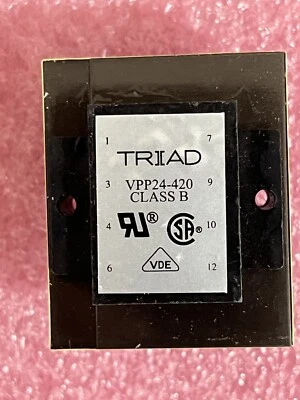 VPP24-420 POWER TRANSFORMER 24.0VCT 10VA 8 TERMINAL PIN TH TRIAD (LOT OF 1) - Image 1 of 4