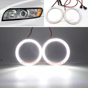 LED halo rings for Volvo S40 V50 08-12 headlight angel eyes lamp Demon DRL white - Picture 1 of 22