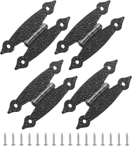 4 piezas bisagras en H negras al ras, bisagras planas de acero laminado en frío, antiguas en forma de H... - Imagen 1 de 9