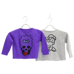 lucien pellat-finet Cashmere 100% Knit Sweater 2-Piece Set 104 Gray / purple - Picture 1 of 8