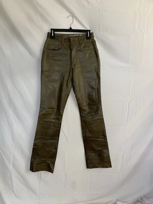 Pantalones De Colección Y2k Wilson Cuero Máxima Verde Piel De Vaca Cuero Foto 1 de 4