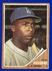 JOHN JOHNNY ROSEBORO dodgers 1962 TOPPS #32 GOOD/VERY GOOD 