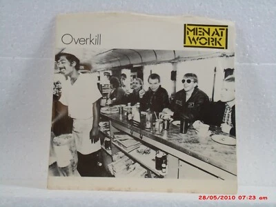MEN AT WORK -(45 W/PIC. SL.)- OVERKILL / TILL THE MONEY RUNS OUT - COLUMBIA-1983 - Image 1 of 4