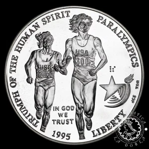 1995 - DOLLAR Plata PROOF - Paramlympics - ATLANTA - USA - Picture 1 of 3