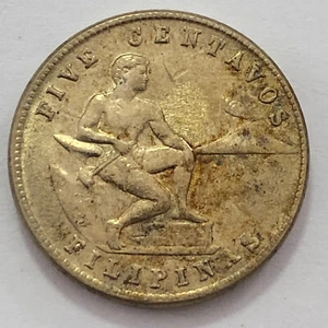 1944-S Philippines 5 Centavos Copper Nickel Coin - XF (Extra Fine) - Picture 1 of 4