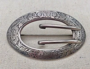 Sterling Kerr ~ BUCKLE BROOCH ~ Silver Art Nouveau Pin - Picture 1 of 5