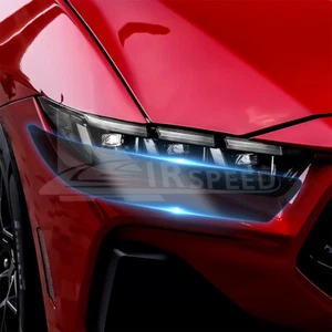 For Ford Mustang 2024-2025 Front Headlight Film Transparent Black 2PCS - Picture 1 of 10
