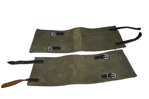 Militaria: alte Gamaschen? für Mensch oder Tier? hochwertig genäht mit Leder #1 - Bild 1 von 8