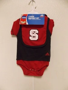 North Carolina State Bodysuit Bib Bootie Red  Black Set Size 24M by OUTERStuff - Picture 1 of 5