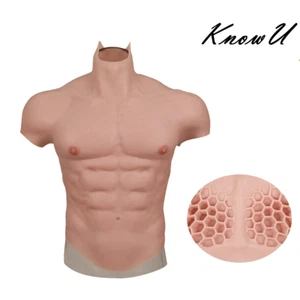 Male Suit Fake Belly Muscle Chest Crossdresser Macho Realistic Silicone Muscle - Picture 1 of 16
