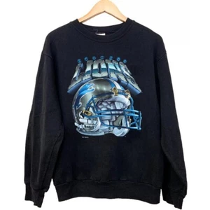 NFL Detroit Lions Helmet 1994 Champions Basic black Crewneck Sweatshirt NH7627 - Picture 1 of 2