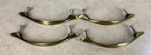 Amerock Slimline Satin Brass Finish Door Drawer Pulls Lot Of 4 5" With 4" Centre - Picture 1 of 4