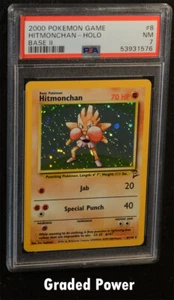 Pokemon Set Base 2 Hitmonchan PSA 7 Holo (1576) 8/130 - Foto 1 di 1