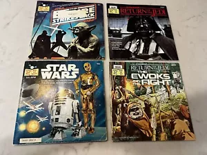 Vintage Star Wars: 2 Read Along Books w/ Records, 2 Books Without Cassettes (4) - Picture 1 of 11
