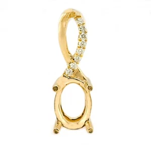 Anhänger Halbfassung oval 7x5mm in 14K Gelbgold mit Diamant Akzenten (54686) - Bild 1 von 4