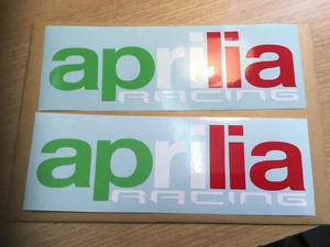 X2 Aprilia Racing Decals Stickers Italian colours For Tank, Fairing,Toolbox ect  - Picture 1 of 3