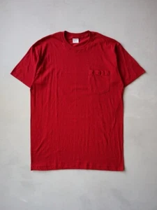 Vintage 80s McGregor Blank Pocket Tee Size Medium Single Stitch - Picture 1 of 4